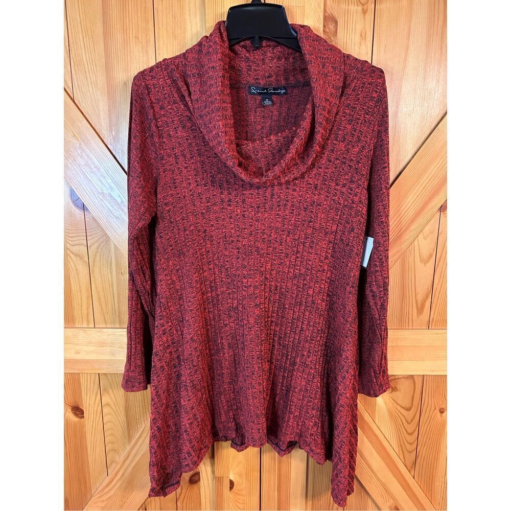 French Laundry Burnt Orange & Black Cowl Neck Sweater 1X nwt (4747)